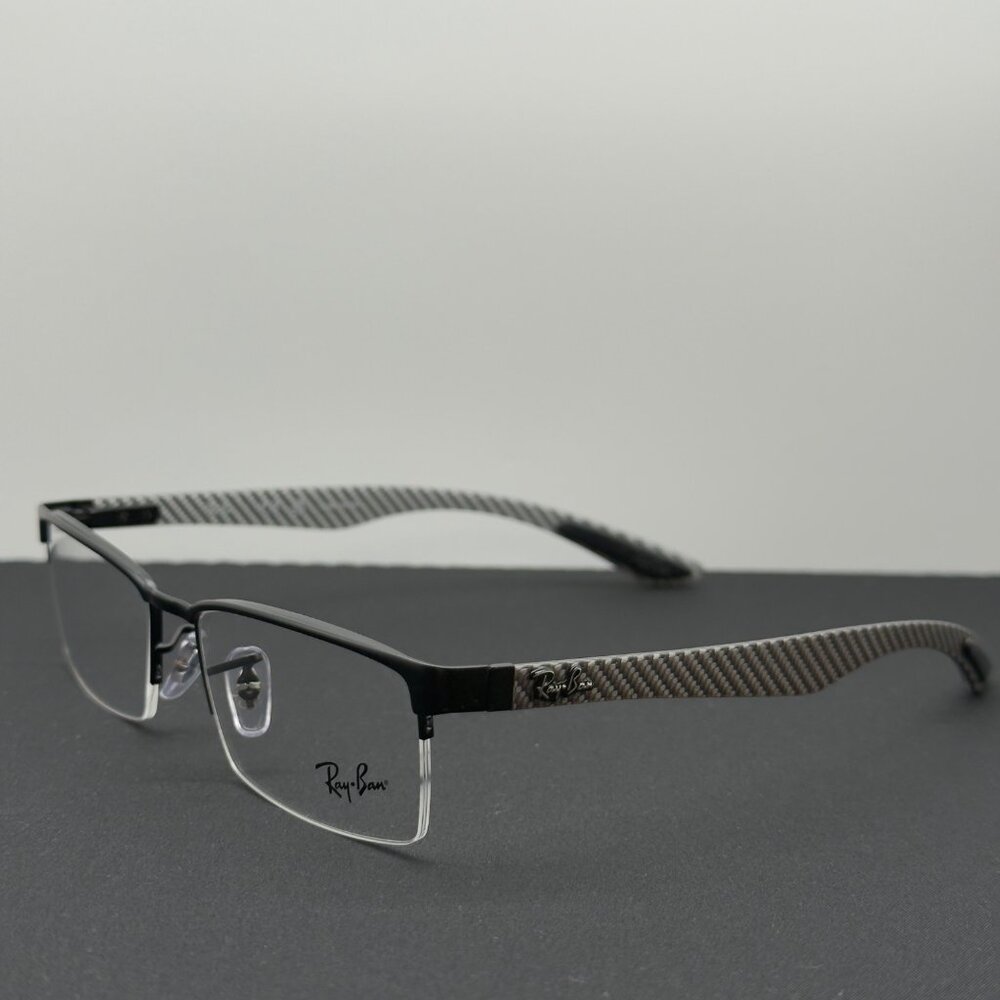 Ray Ban Rx Tech Series Eyeglasses RB8413 2504 Polished Carbon Fiber 54-17-145 - Picture 4 of 13
